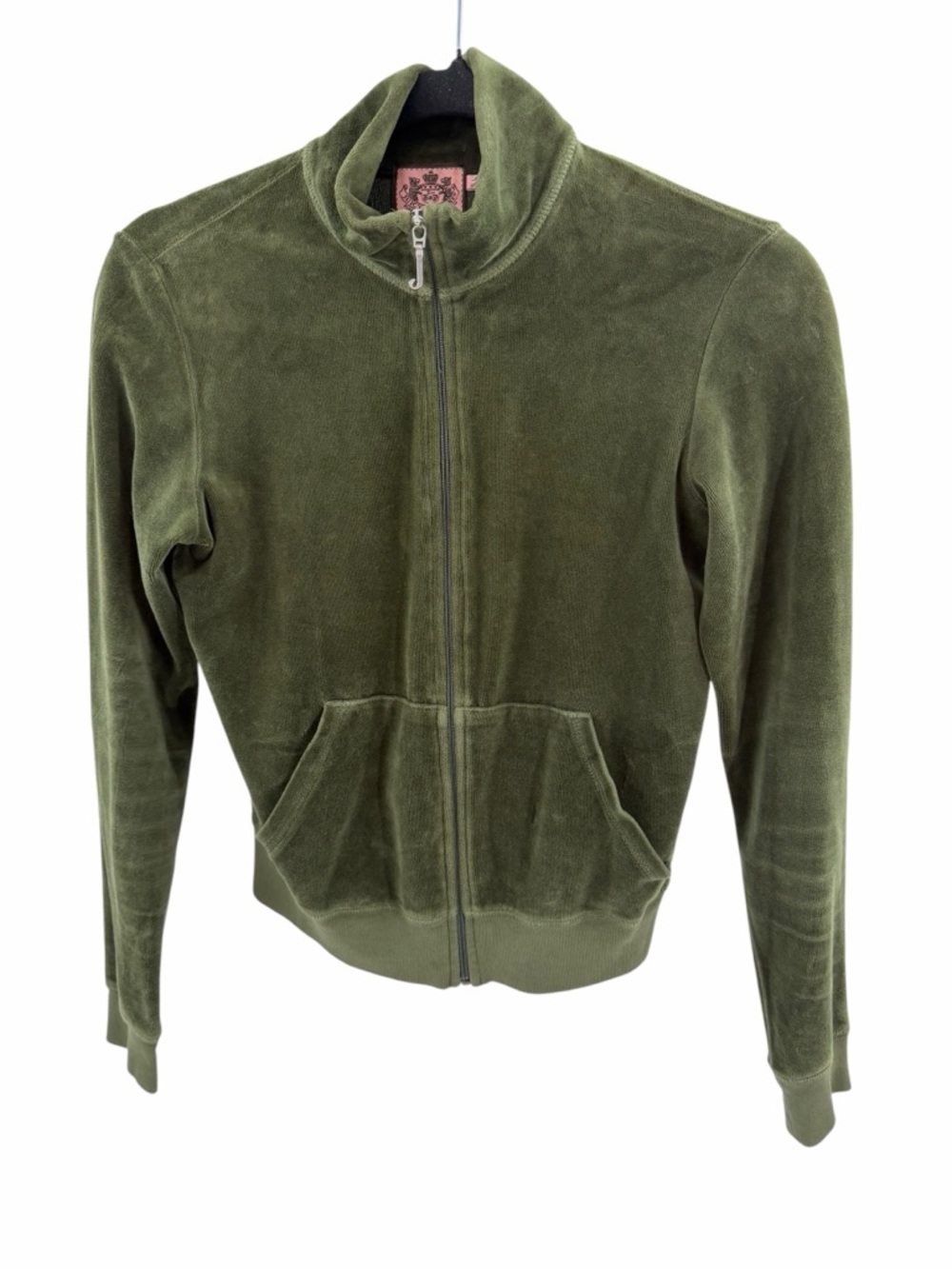Juicy Couture Y2K Velour Green Full Zip Jacket Size Medium